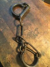 Antique Wrought Iron Shackles Hand Cuffs Early , Revolution War Single Lock