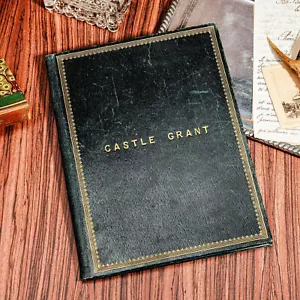 Castle Grant Scotland Antique Victorian Leather Writing Desk Blotter Folder - Picture 1 of 11