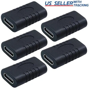 5pcs USB 3.1 Type-C USB-C Coupler Extension Adapter Female F/F Connector - Picture 1 of 2