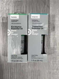 Design Essential Oils Lot 2 Peppermint(1fl oz) and Eucalyptus (1fl Oz) NEW 100% - Picture 1 of 3