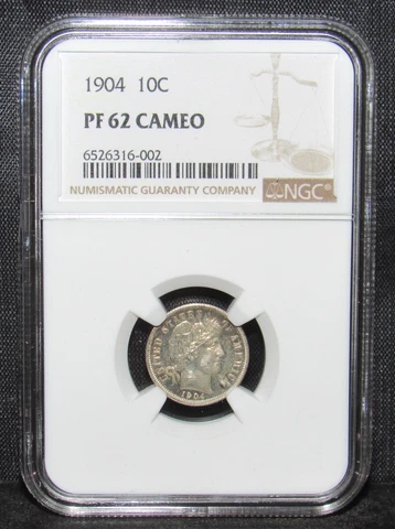 1904 Baber Dime NGC PF 62 Cameo Cover