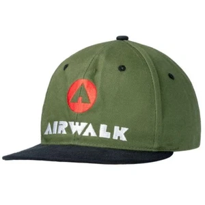 Mens Baseball Cap Airwalk Flat Peak Cap Brand New - Green - Picture 1 of 3