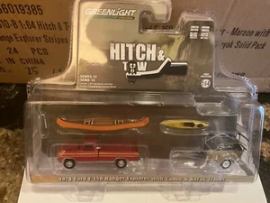 Greenlight HITCH & TOW 1978 Ford F-150 Ranger w/ canoe & Kayak trailer - Picture 1 of 1