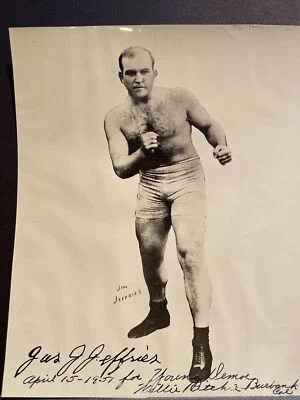 James J. Jeffries Autographed 8x10 BxW Photo JSA Certified  - Image 1 of 4