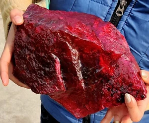 Dyed 1282.0 Ct PULS Red Ruby Natural African Certified Gemstone Big Rough 5ATK - Picture 1 of 5