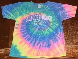 XS kids youth Flagler Beach Florida tie dye short sleeve crew neck t-shirt, top - Picture 1 of 5