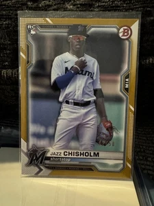 2021 Bowman Rookie Jazz Chisholm Gold /50 Pack Fresh - Picture 1 of 11