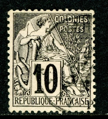France 1881 Colonies General Issues 10¢ Scott #50 VFU G105 - Image 1 of 4