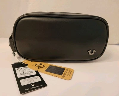 True Religion Bolsa de Aseo Kit de Viaje Imitación Cuero Negro-Nuevo Con Etiquetas Foto 1 de 4