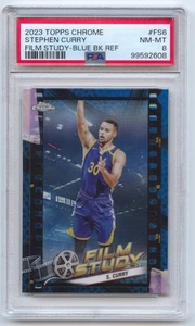Stephen Curry 2023 Topps Chrome Film Study Blue Refractor PSA 8 Golden State - Bild 1 von 2