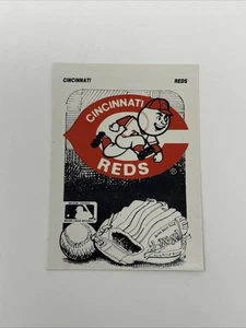 Carta logo Cincinnati Reds 1987 Fleer MLB (adesivi giganti sul retro) - Foto 1 di 2