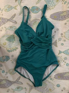 Jantzen Women’s Size 12 One Piece Green Swimsuit - Picture 1 of 3