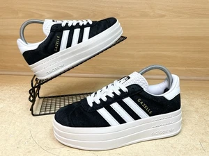 Adidas Gazelle Bold Platform Black & White Gum Trainers Size UK 4.5 - Picture 1 of 20