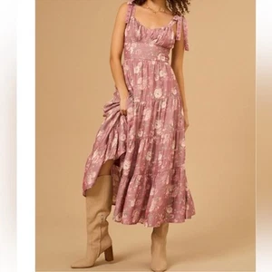 Altar'd State Floral Print Fit & Flare MidiDress(Size Large) - Picture 1 of 8