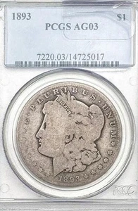 1893 P Morgan Silver Dollar PCGS AG03 Lowball - Picture 1 of 5