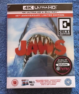 Jaws - 4K Ultra HD - Cine Edition - Includes Collector's Book- New & Sealed - Image 1 of 4