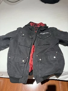 Vintage Snap-On Tools Canvas Hooded Work Jacket Mens Large Black Embroidered USA - Picture 1 of 3