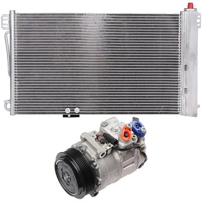 AC Condenser & AC Compressor Cooling Kit For 2001-2005 Mercedes-Benz C240 C320 - Imagen 1 de 4