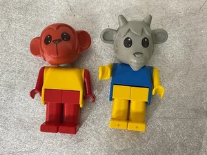 Vintage 1979 LEGO Fabuland Monkey Mike & Billy Goat Mini Figs - Picture 1 of 5