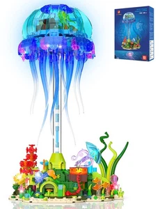 Jellyfish Building Set with LED Lights, Ocean Animal Collection Toy, Floating... - Picture 1 of 7