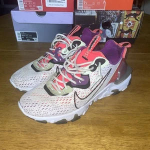 Men’s Size 8.5 - Nike React Vision Barely Volt Laser Crimson Clean AF No Box - Picture 1 of 8