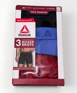 Reebok 3 Pack Performance Boxer Briefs With Air Flow Fly Pouch Size 3XL 48-50 - Picture 1 of 4