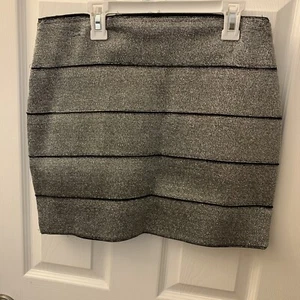 Vintage Forever 21 Silver Sparkle Mini Skirt Size Medium - Picture 1 of 3