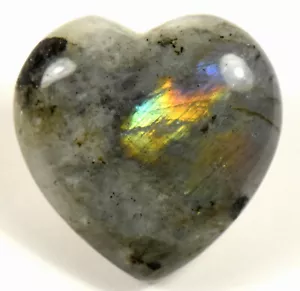 Paar 29 mm Labradorit Puffy Herzen Feldspat Kristall Mineralien - Madagaskar (2 Stück) - Bild 1 von 10