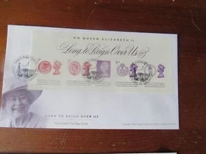 GB (5-1995) 2015 LONG TO REIGN M/S U/A FDC LONDON SW1 SP/HAND/STAMP - Picture 1 of 1