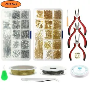 Jewelry Making Kit Findings Pliers Supplies Necklace Repair Tools DIY Earrings - Picture 1 of 73