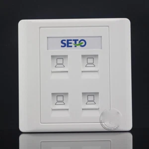 SETO Wall Socket 4 Port Socket 4 port CAT6 RJ-45 Panel Faceplat RJ45 - Picture 1 of 3