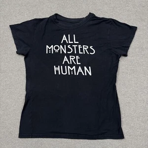 American Horror Story Women's Shirt XL Black Short Sleeve Stretch Slim Graphic - Picture 1 of 7