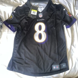 Women’s Baltimore Ravens Lamar Jackson #8 Black Game Dri Fit Size S - Picture 1 of 4