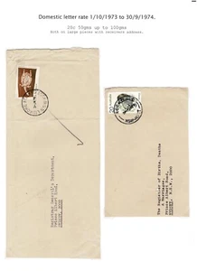 Cubierta comercial tarifa de cartas doméstica 20c 50gm hasta 100gms 1/10/1973 a 30/9/74 - Imagen 1 de 1