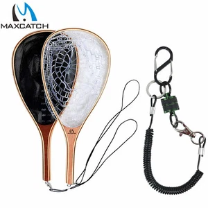 Maxcatch Fly Fishing Landing Net Trout Net Wooden Frame with Rubber Netting - Picture 1 of 11