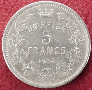 Bélgica 5 Francos 1934 (D1703) - Imagen 1 de 2