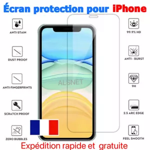 Vitre Verre Trempe Film Protection écran iPhone XS/XR/11/12/13/14/15/16 Pro Max - Imagen 1 de 46