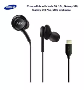 Pour SAMSUNG Original Ecouteurs USB-C AKG EO-IG955 NOIR Galaxy S10+ S20 S23 S24 - Foto 1 di 8