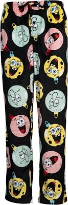Mujer Bob Esponja Patrick Calamardo Navidad Adornos Bolas Negro Pantalones de Salón Foto 1 de 4
