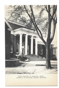 University of Delaware Newark, DE Nordeingang der Memorial Library Postkarte - Bild 1 von 2