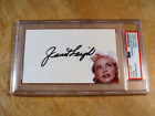 JANET LEIGH ACTRESS PSYCHO SIGNED AUTOGRAPHED INDEX CARD CUT PHOTO PSA
