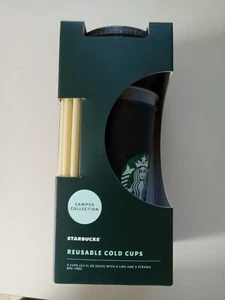 5 tazze fredde in plastica riutilizzabili Starbucks CU University of Colorado Buffalos con coperchi - Foto 1 di 17