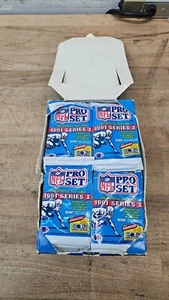 NFL Pro Set Serie 1 Fútbol 1991 - Caja de 36 paquetes de cera. *CAJA ABIERTA* NUEVO - Imagen 1 de 8