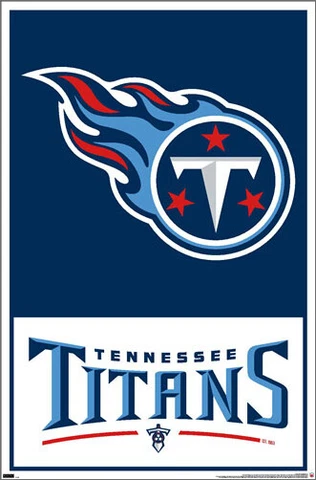 TENNESSEE TITANS Official Team Logo and Wordmark NFL 22x34 WALL POSTER Cover