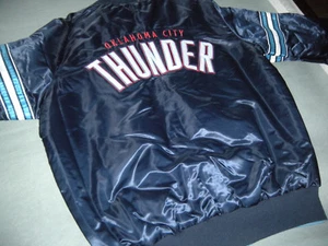 OKLAHOMA CITY THUNDER SATIN TYPE REVERSIBLE JACKET COAT SIZE ADULT XL NEW - Picture 1 of 7