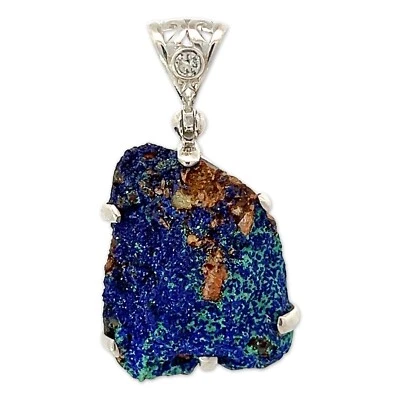 Collar Colgante Piedras Deseo Azurita Malaquita Piedra 22" Foto 1 de 4