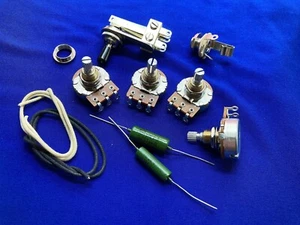 Gitarre Upgrade Kabelsatz passt SG Potis PIO Ton Kappen Klinke Schalter Stoffkabel - Bild 1 von 5