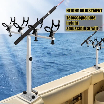 Fishing Rotation Pole Rack Aluminum PVC Coated Fishing Rod Holder Boat Marine - Image 1 of 4