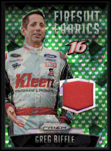 2016 Panini Prizm Firesuit Fabrics Prizms Green Flag Greg Biffle 50/99 - NM-MT