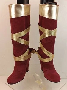 NUEVO MARC JACOBS TINTO ANTE ORO CORREA ENVUELTA BOTAS ALTAS DE NOCHE 35.5 - Imagen 1 de 12